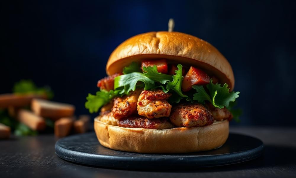 Burger poulet avocat